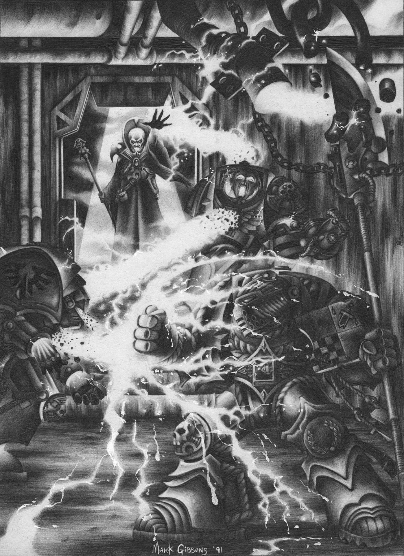 Grey Knight vs Genestealer Magus by Mark Gibbons